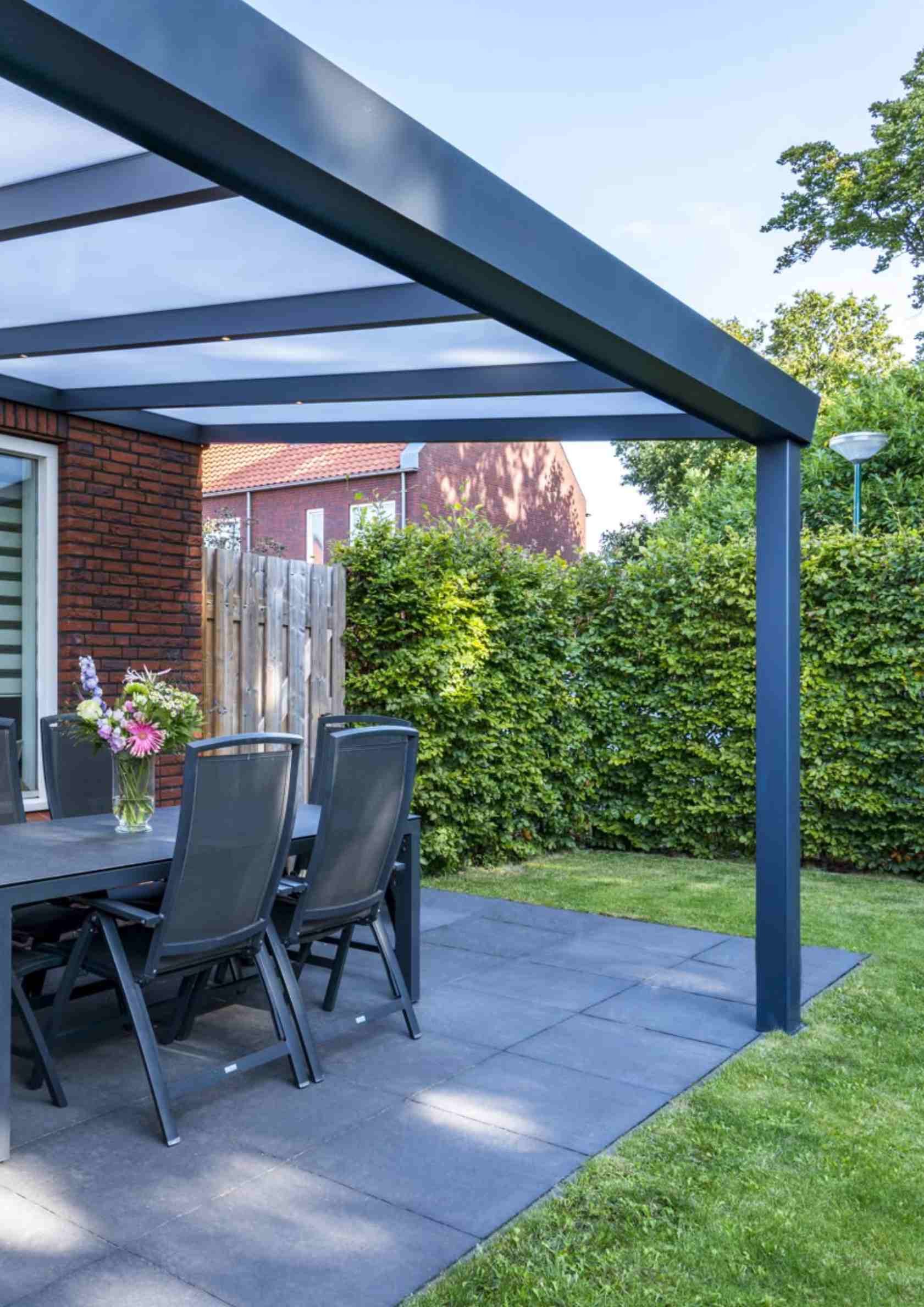 Giallo supply-only aluminium veranda over a patio